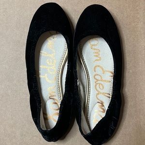 Sam Edelman black velvet ballet flats sz 6.5